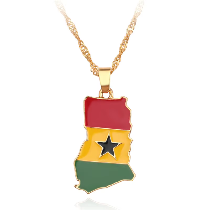Collier avec drapeau de carte de pays pour femmes et hommes, nouvelle mode, Liberia, Haïti, jamaïque
