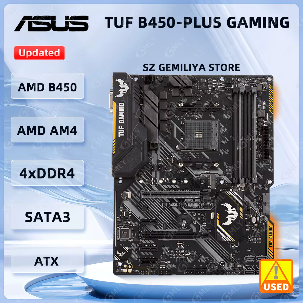 Carte mère ASUS TUF B450-PLUS GAMING B450, socket AM4, DDR4, 128 Go, compatible Ryzen 5 5600 5500 PR