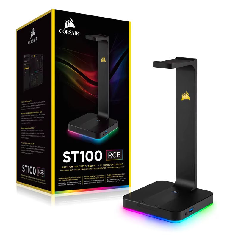 CorsairHS80 RGB sans fil/HS80 RGB filaire/Hs80MAx casque de jeu noir ou blanc et CORSAIR RGB ST100