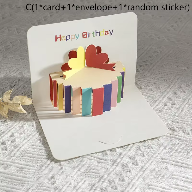 Carte d'anniversaire pop-up 3D avec enveloppe, cartes de vœux d'anniversaire, fournitures de fête pa