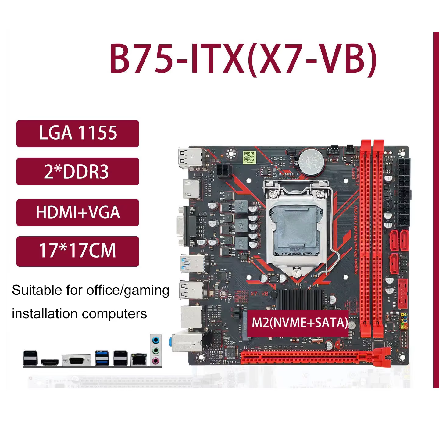 Nouveau ordinateur de bureau ITX mini carte mère avec carte mère M.2 B75 B85 B250 B450 H310 H510 H61