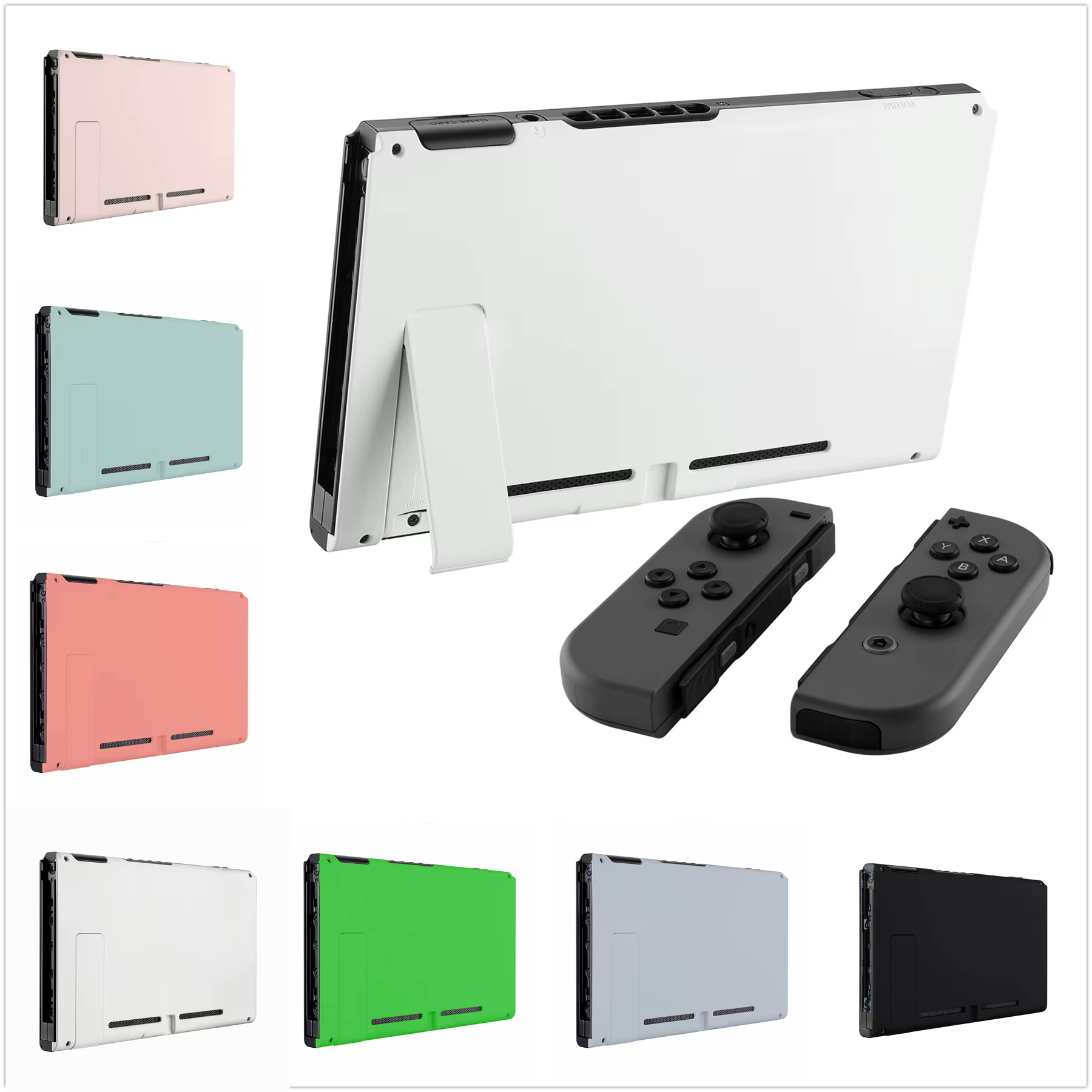 eXtremeRate DIY Remplacement Poignée Console Plaque Arrière Boîtier Coque avec Béquille pour Console
