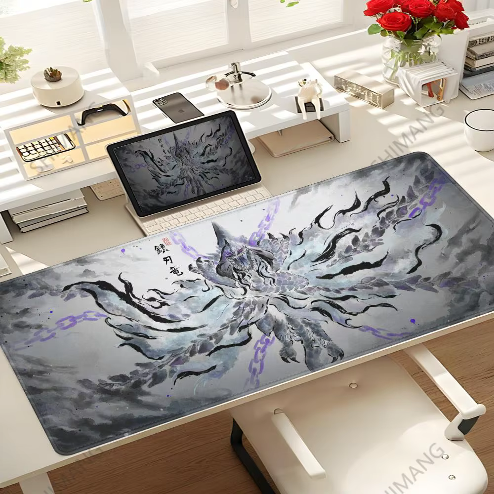 Tapis de souris Monster Hunter Wildlands, tapis de clavier, tapis de table en caoutchouc Kawaii, tap
