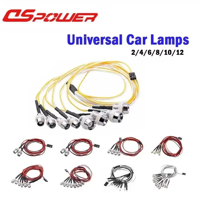 Lampe LED universelle pour voiture RC, 3mm 5mm 8mm, pour camion sur chenilles Axial Scx10 Traxxas Tr