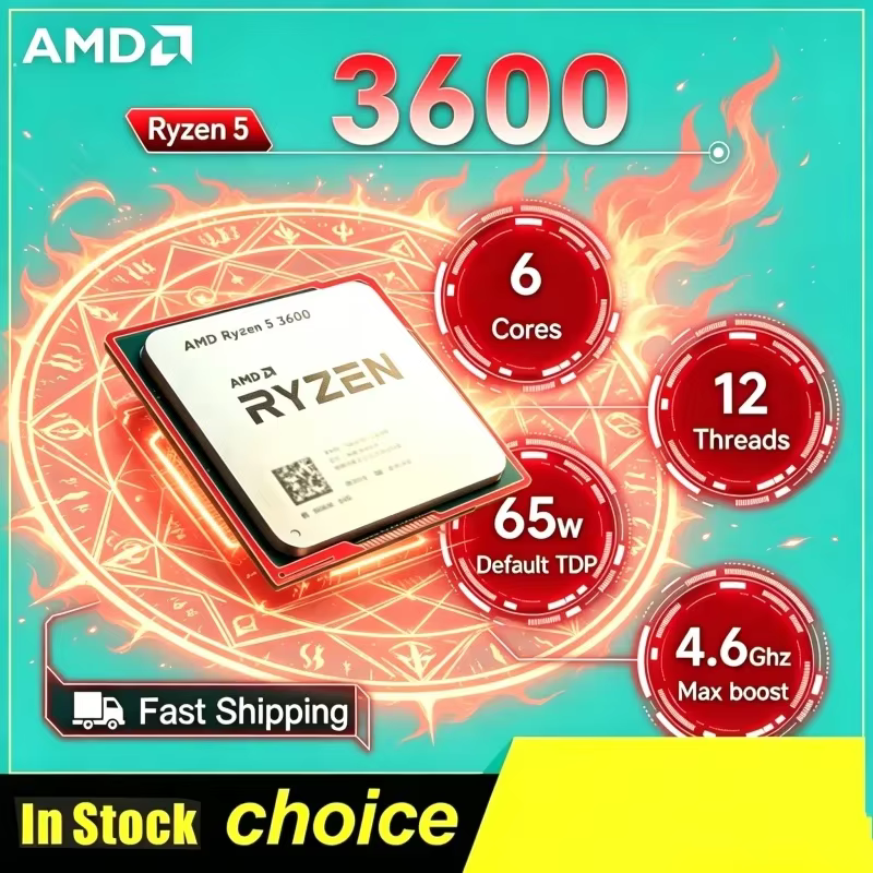Processeur de bureau gaming AMD Eminent Unshackled Ryzen 5 3600 R5 3600 6 cœurs 12 threads 4,4 GHz S