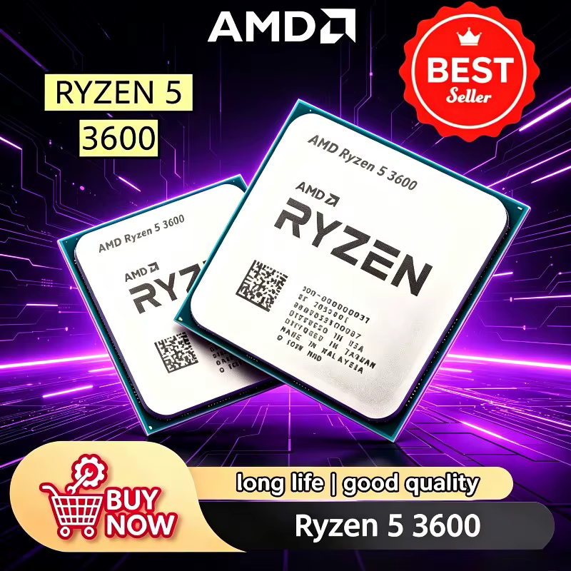 Processeur de jeu AMD Ryzen 5 3600 stable et économique, processeur AMD R5 3600, socket AM4, 6 cœurs