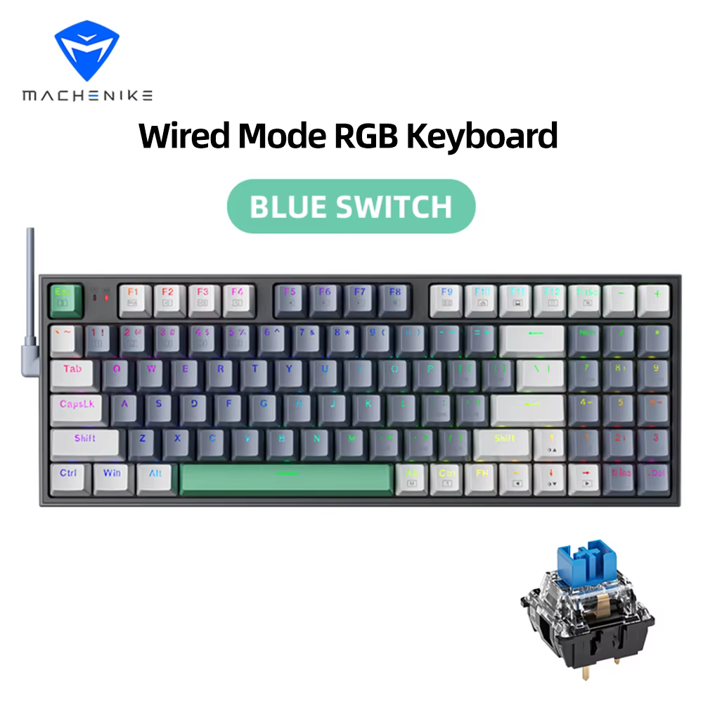 MACHENIKE K500 clavier mécanique clavier de jeu filaire K500-B94 échangeable à chaud 94 touches 90% 