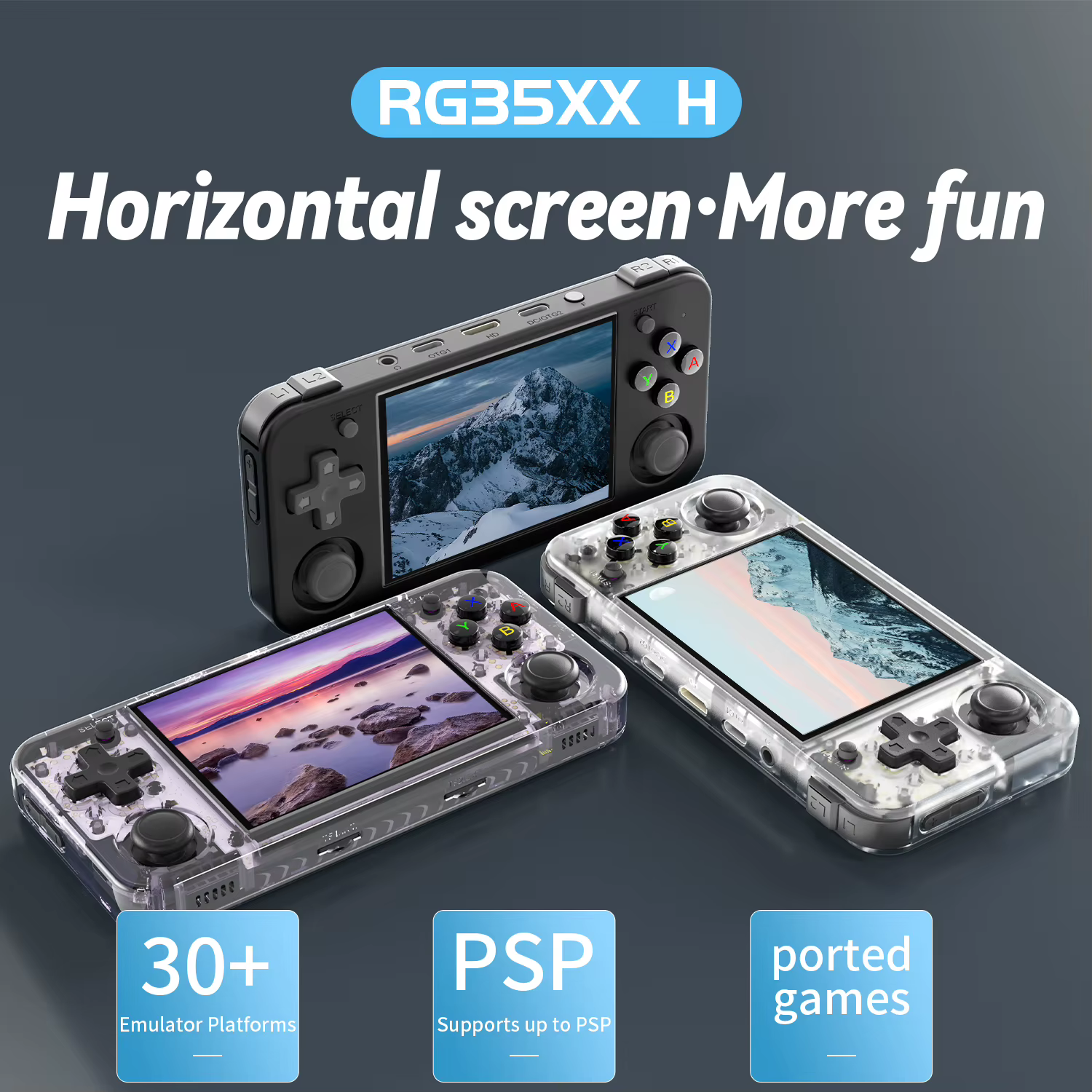 ANBERNIC RG35XX H Console de jeu portable écran IPS 3.5 pouces Linux H700 lecteur de jeux vidéo rétr