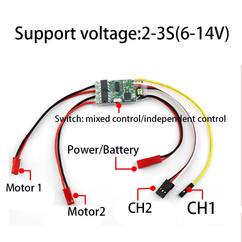 Touriste Way-Contrôleur de vitesse bidirectionnel brossé ESC 2s-3s Lipo 5a, pièces de rechange pour