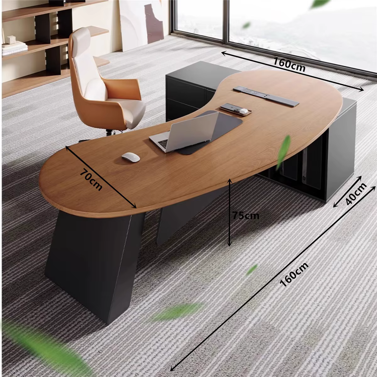 Bureau d'étude en bois bureau de jeu sur ordinateur moderne debout Long bureau de direction luxe Esc