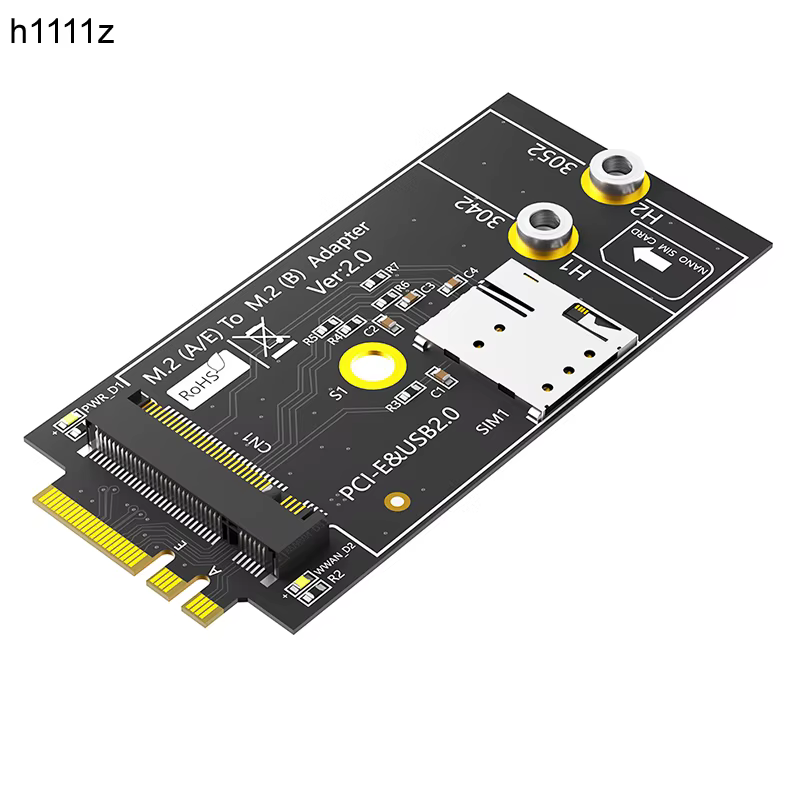 Adaptateur M.2 clé B vers M.2 clé A + E avec fente pour carte NANO, convertisseur de carte Wifi 3G/4
