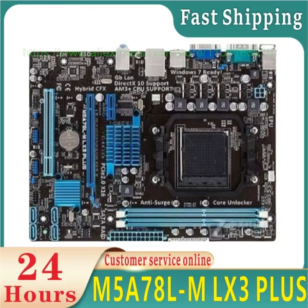 M5A78L-M LX3 PLUS carte mère de bureau 760G 760L emplacement AM3 + DDR3 UEFI BIOS carte mère 100% te