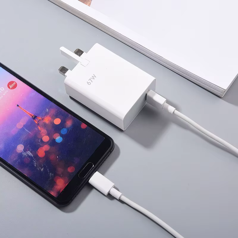 Pour Xiaomi 67W chargeur rapide prise britannique adaptateur de Charge Turbo 6A câble Usb Type C pou