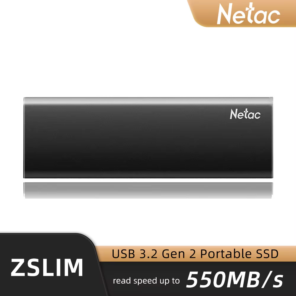 Disque SSD externe portable Netac 1 To 500 Go 250 Go 2 To, disque dur SSD Type-C USB 3.1 compatible