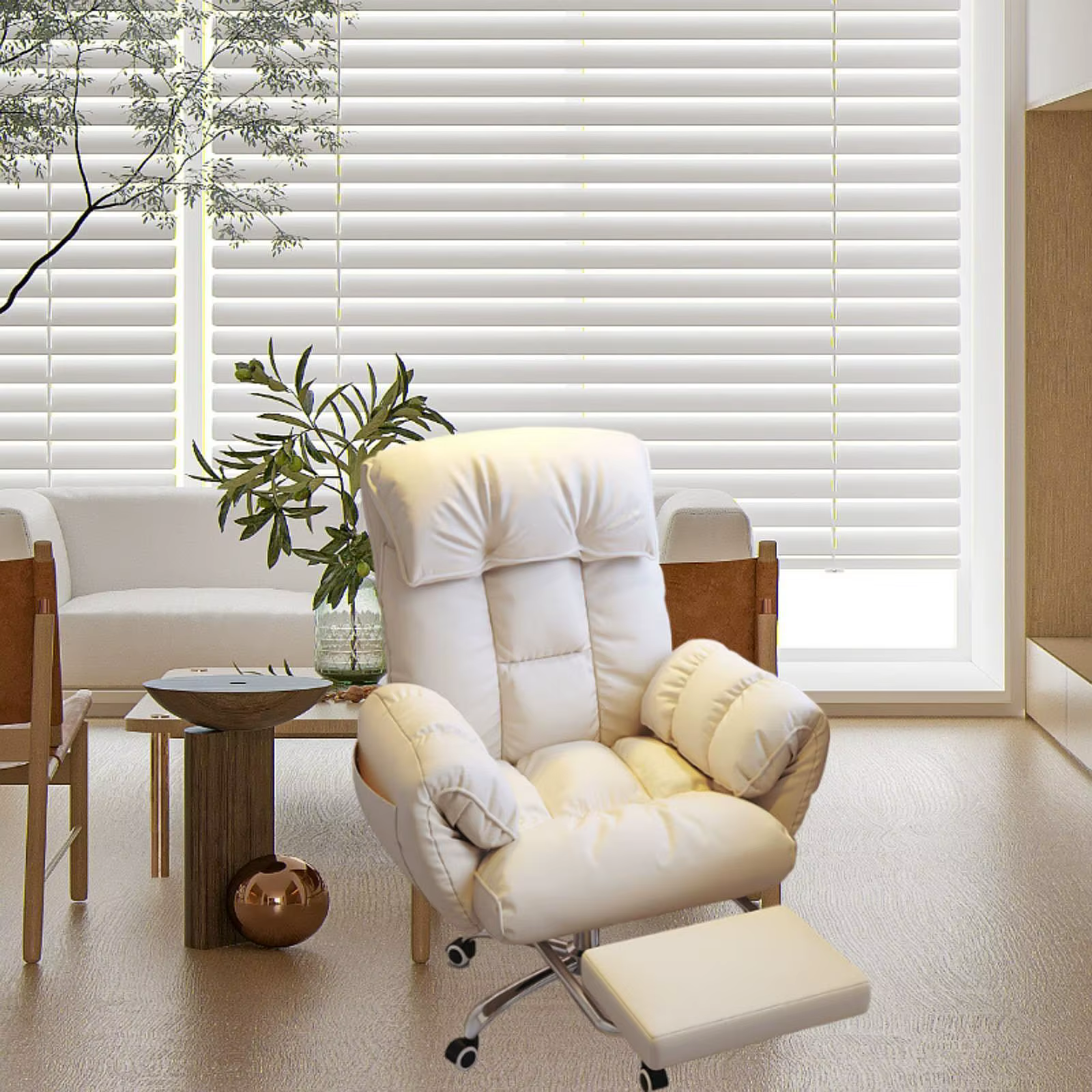 Chaise de bureau, chaise d'ordinateur, support dorsal, poches latérales décoratives, jeu vidéo