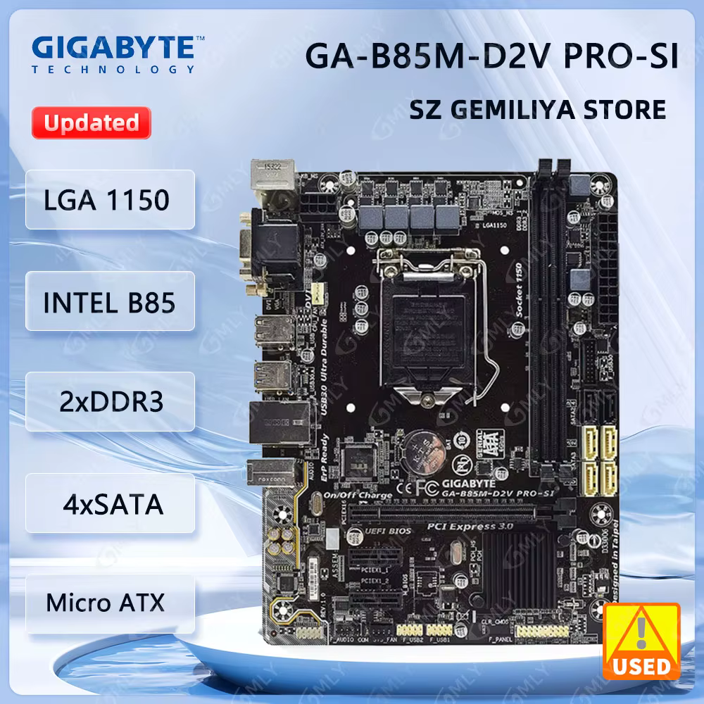 Carte mère Gigabyte GA-B85M-D2V PRO-SI LGA 1150 Intel B85 compatible avec les processeurs i7-4790 47
