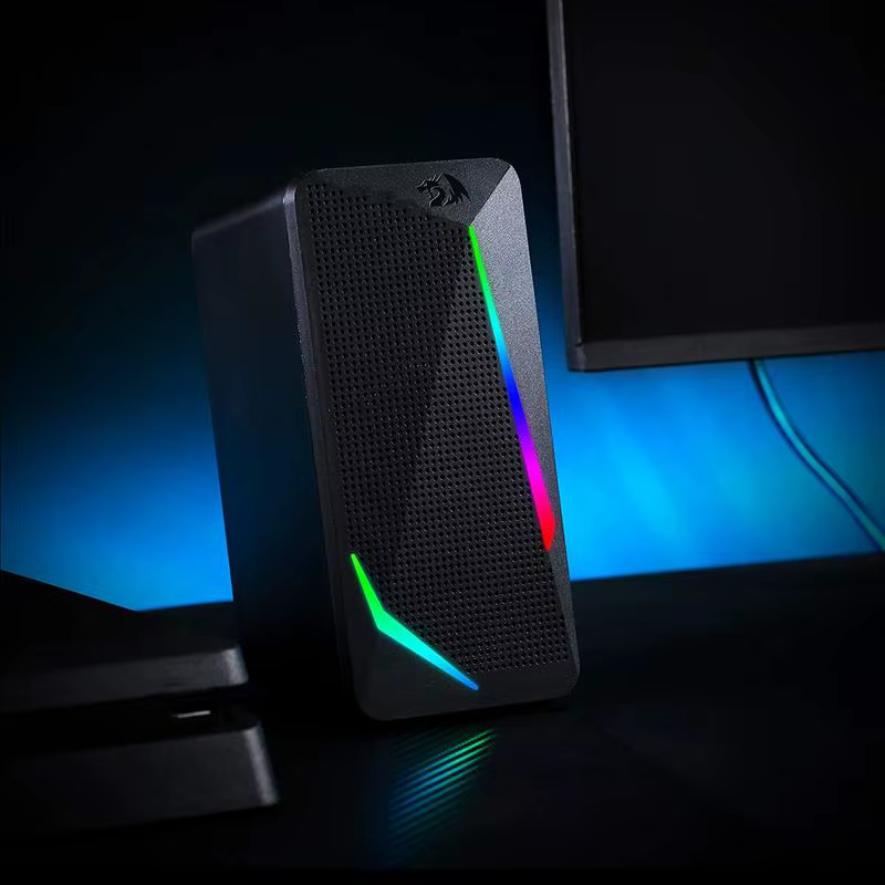 Redragon GS510 Waltz RGB haut-parleurs de bureau, haut-parleur stéréo pour ordinateur PC 2.0 canaux 