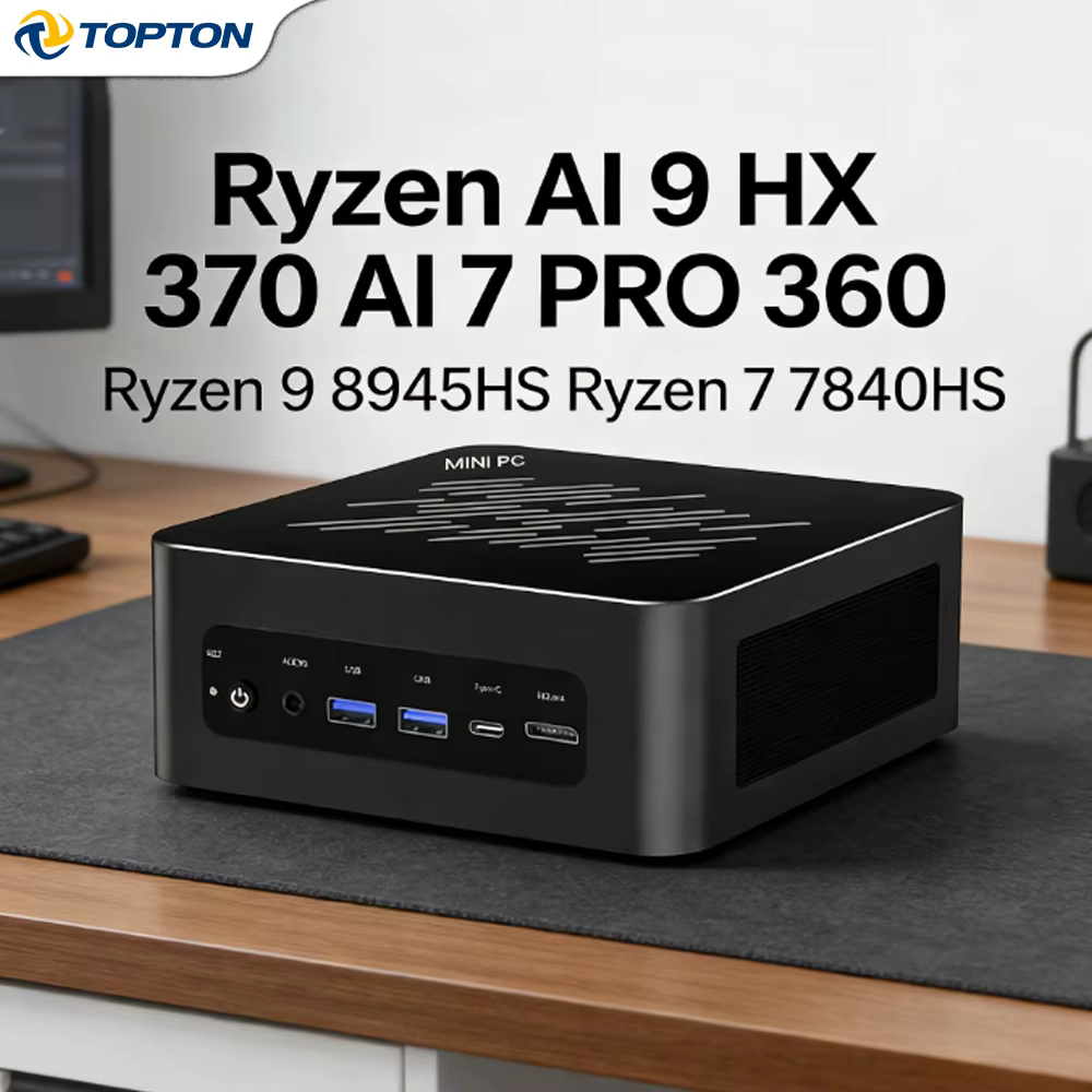 Mini PC de jeu OCuLink AMD Ryzen AI 9 HX 370 R7 PRO 360 Ryzen 7 7840HS 2x2.5G LAN 2xNVMe Ordinateur