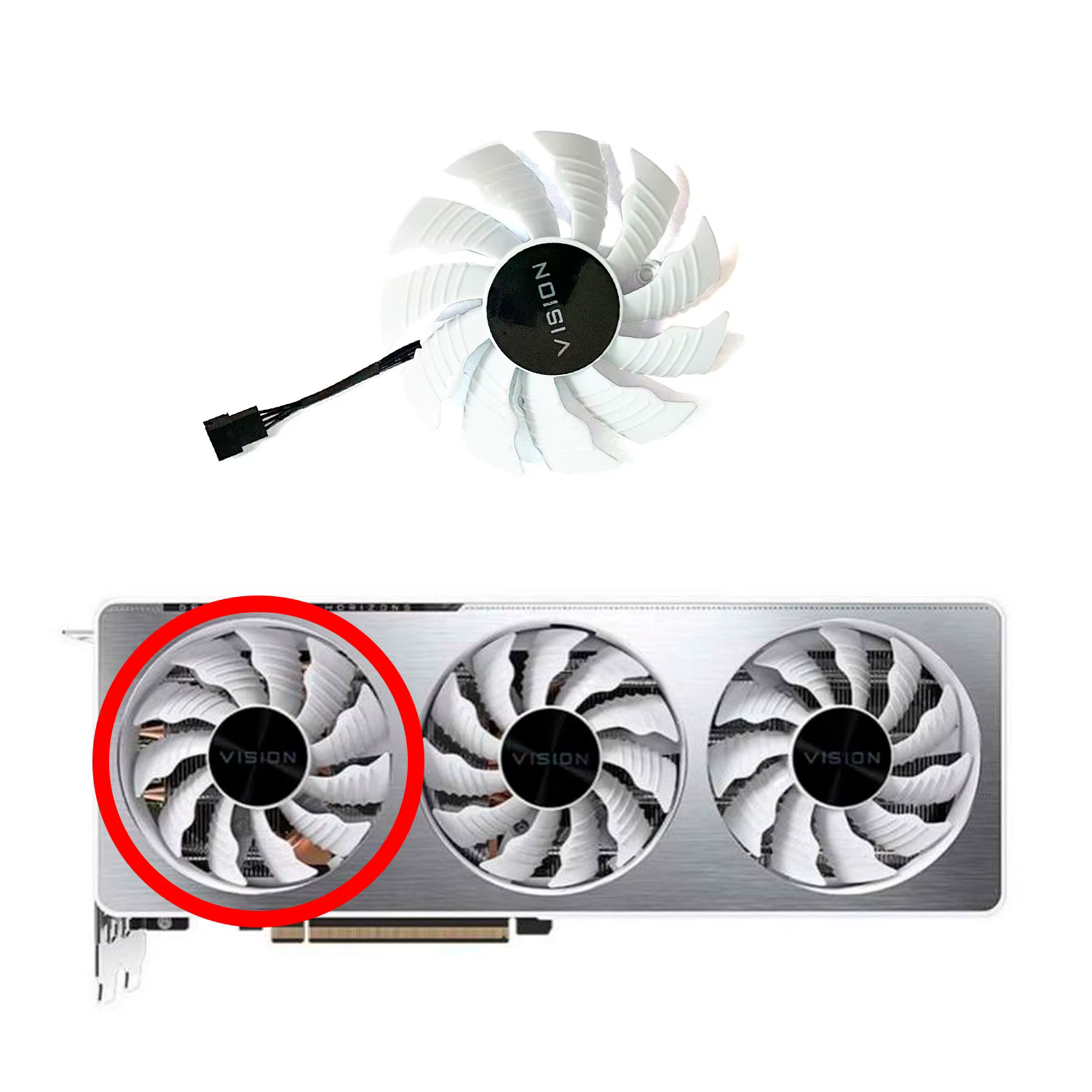 Pour carte graphique Gigabyte Geforce Rtx3070 Lhr 8GB Vision, remplacement 82MM PLA09215S12H T129010