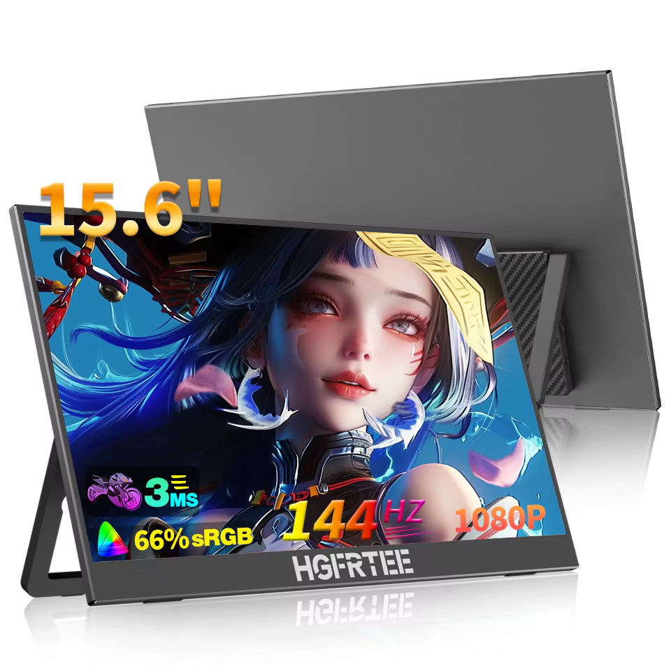 Moniteur de jeu HGFRTEE 15,6 pouces 144 Hz - Taux de rafraîchissement ultra-elevé pour une expérienc