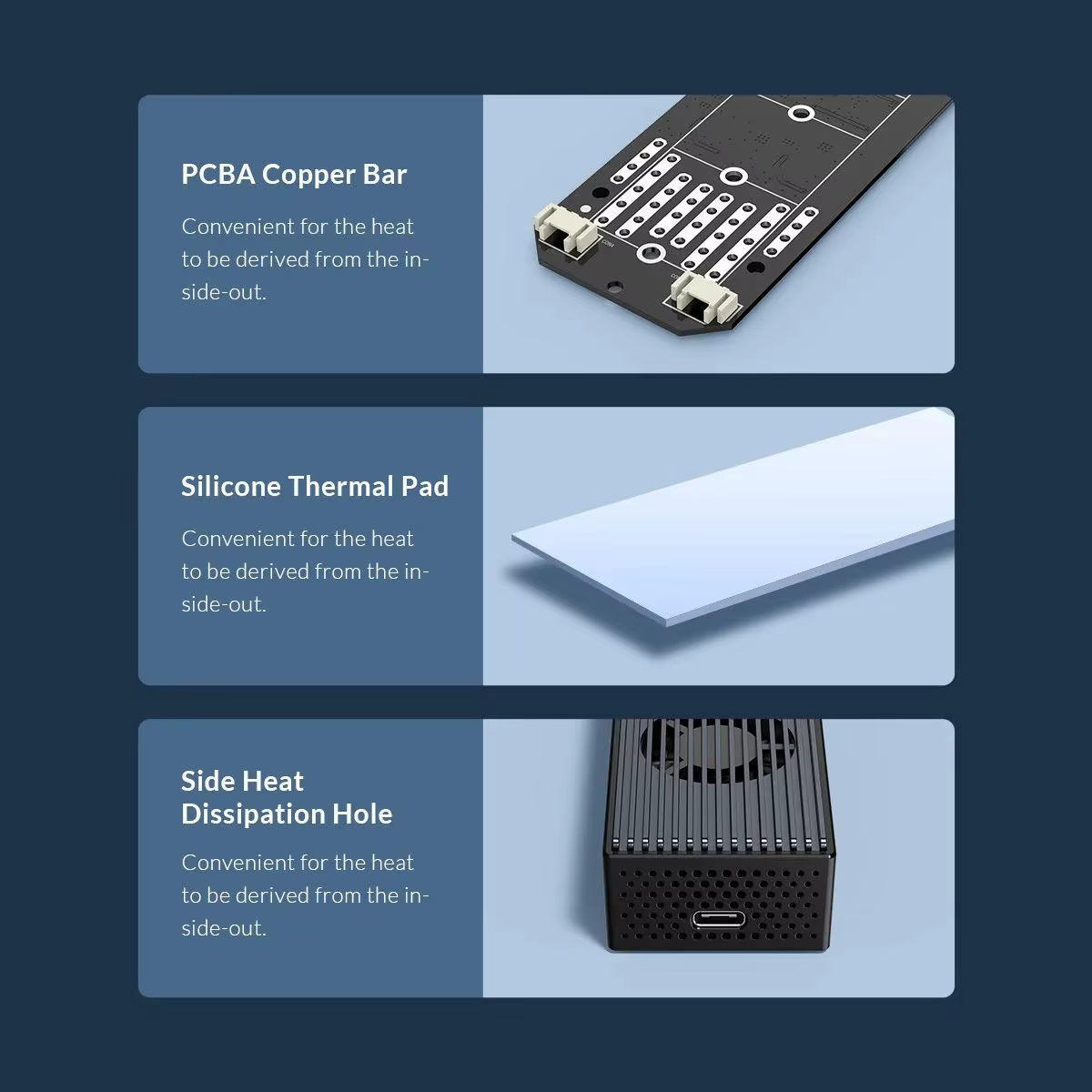 Boîtier SSD ORICO M.2 NVME avec ventilateur de refroidissement intégré type-c M2 boîtier SSD NVME 20