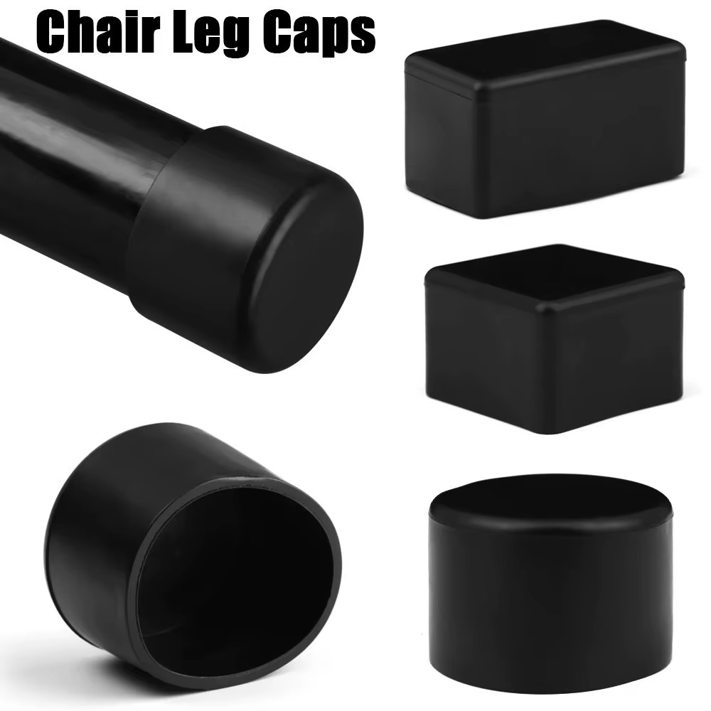 Couvre-pieds de chaise en PVC noir, nouveaux pieds de meubles à fond rond, coussinets en Silicone, c
