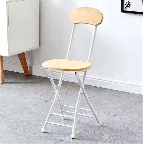 Chaise pliante de Style classique avec siège ovale, Portable, aucun assemblage nécessaire, cadre mét