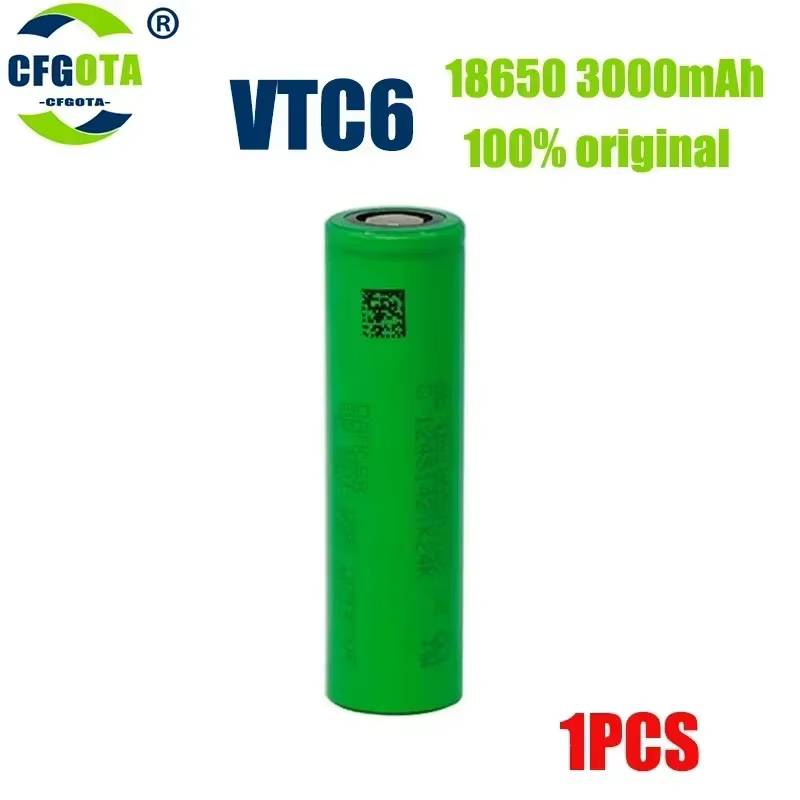 Batterie Li-ion rechargeable VTC6 3.7V 3000mAh, modèle 18650 pour Sony US18650VTC6, 30A. Convient au
