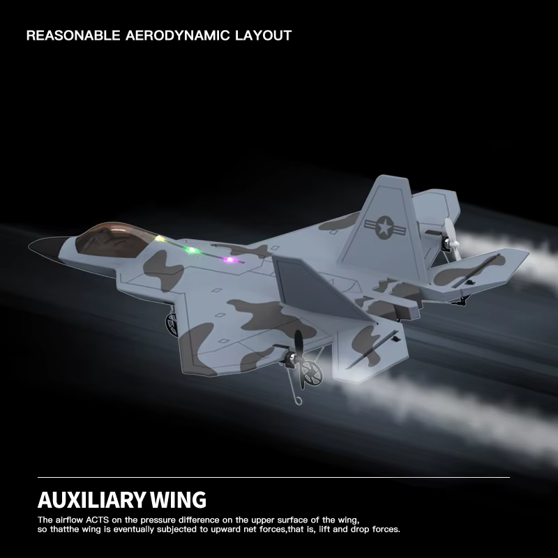 2024 nouveau F22S 2.4G 4CH 3D6G RC avion Raptor F22 avion de guerre WLtoys A180 mise à niveau Versio
