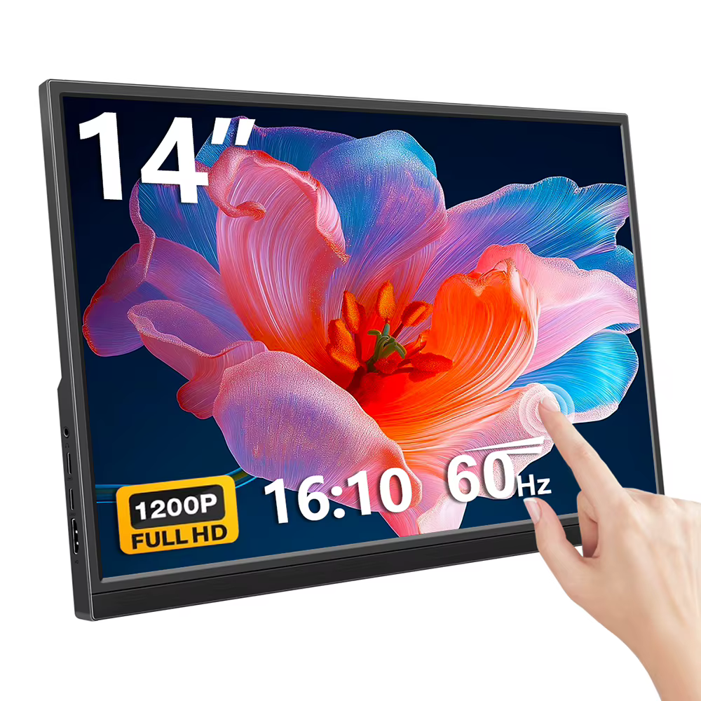Moniteur tactile portable 16/14 pouces 1920x1200 IPS USB C HDMI, écran externe de voyage avec haut-p
