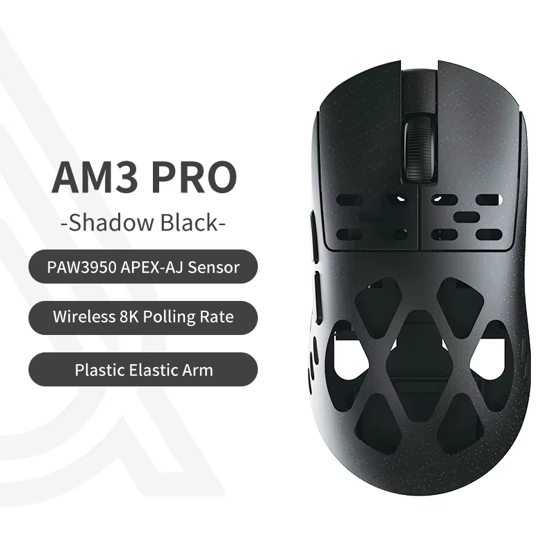 Souris de jeu AJAZZ AM3 PRO filaire/Bluetooth/sans fil 2,4 GHz, légère, avec capteur PAW3950 APEX-AJ