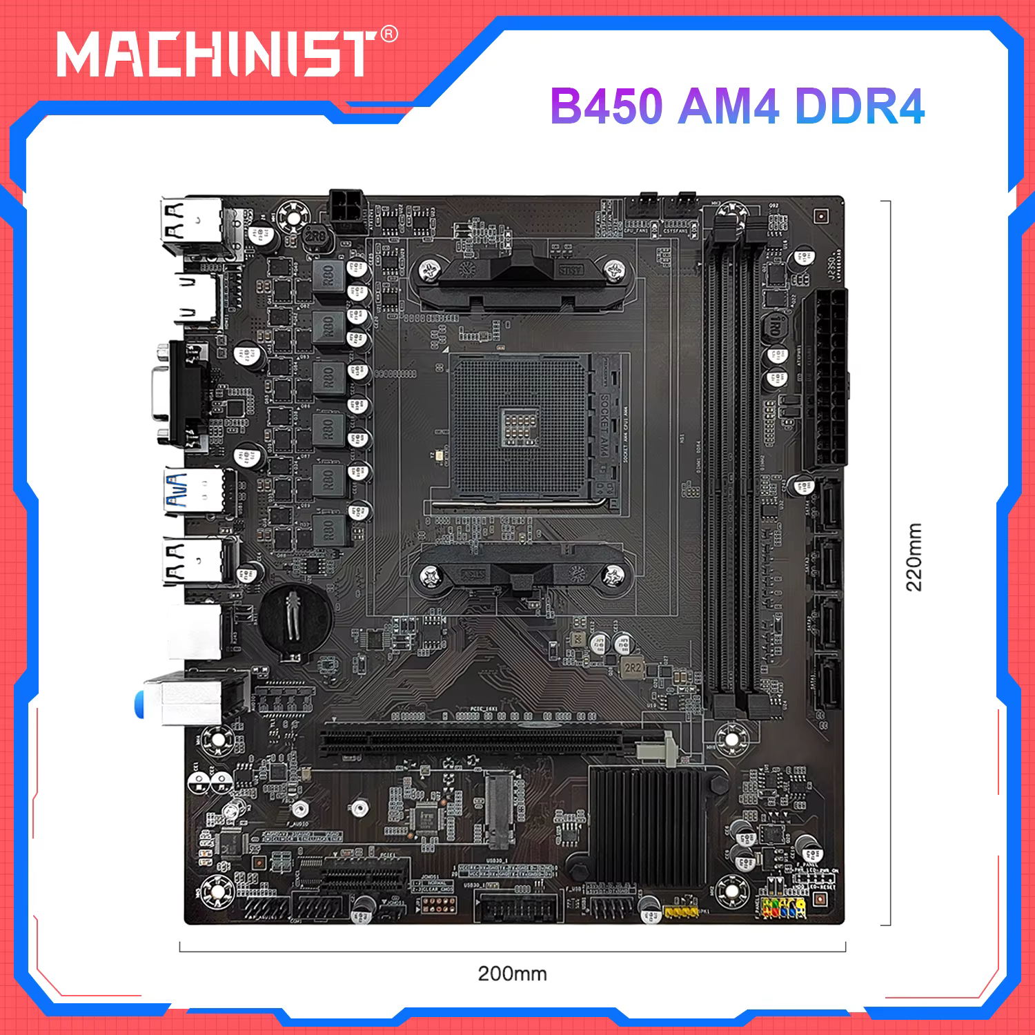 MACHINIST B450 carte mère processeur AMD mémoire DDR4 double canal AM4 carte mère NVME M.2 (prise en