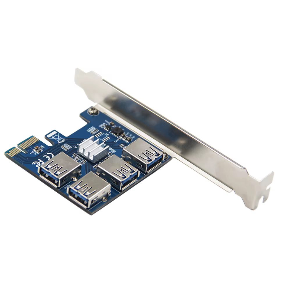 Adaptateur PCI-E à PCI-E 1 tour 4 emplacement pci-express 1x à 16x USB 3.0, carte spécial Riser, con