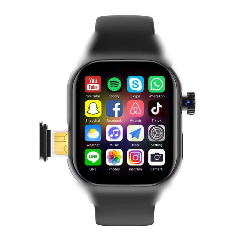 Montre connectée S10 Android 4G/5G LTE avec carte SIM, écran AMOLED 180 °   Caméra rotative, appel v