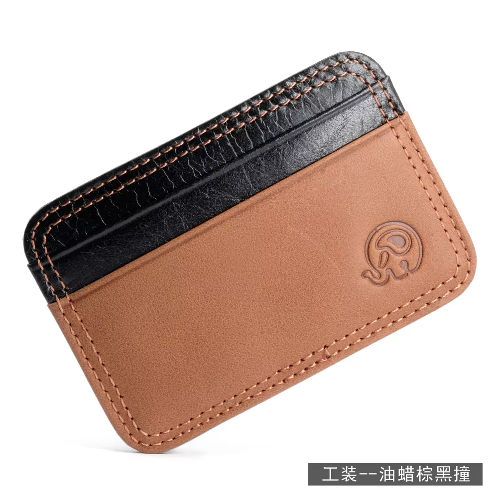 Porte-cartes en cuir pour hommes, portefeuille pour cartes de crédit, étui pour cartes en cuir perso
