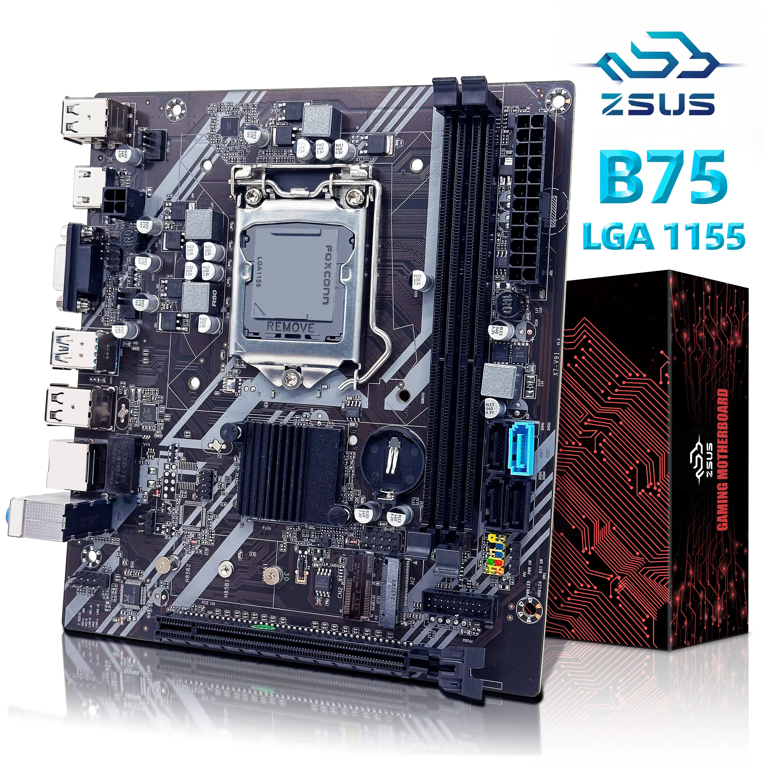 ZSUS B75 carte mère LGA 1155 cartes mères de bureau prenant en charge la RAM DDR3 avec Interface NVM