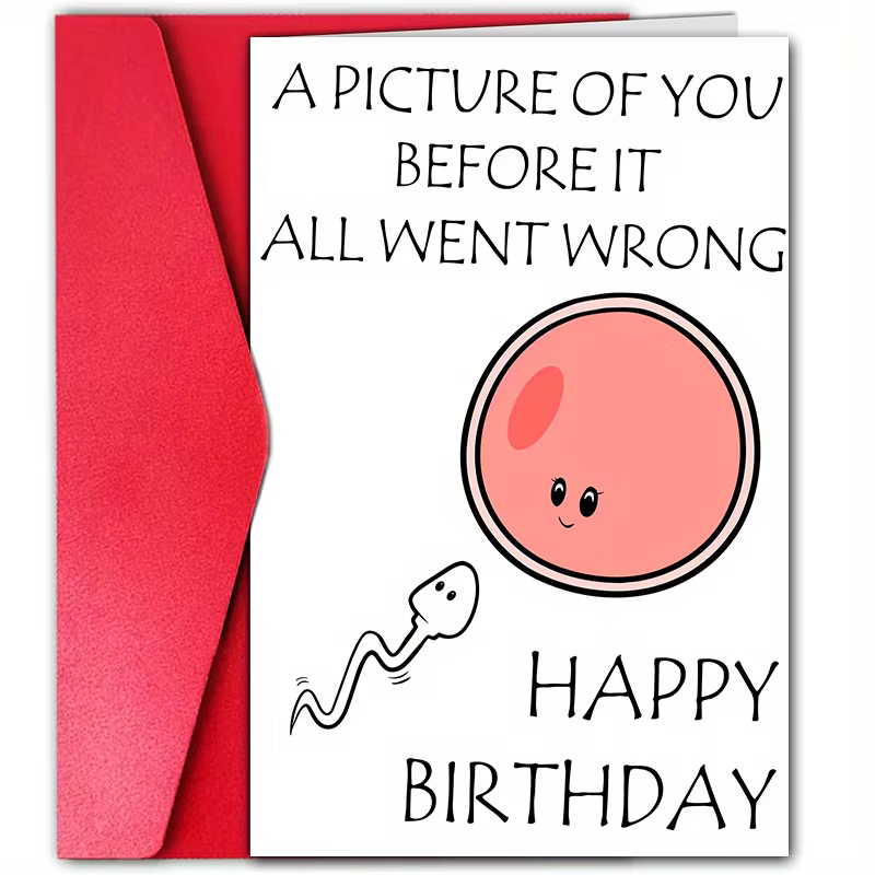 1 carte d'anniversaire amusante avec des vœux d'anniversaire hilarants et ridicules. Cadeau idéal po