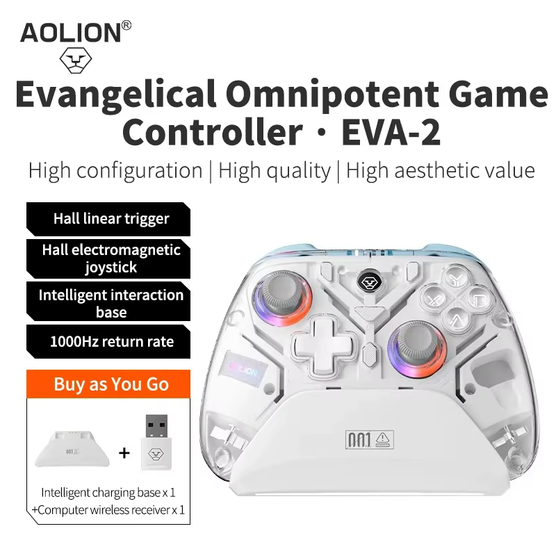 Aolion K10 RGB contrôleur de jeu sans fil avec station de charge manette de jeu effet Hall déclenche