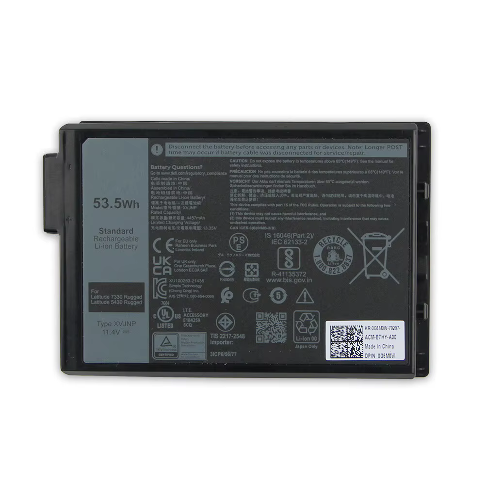 Nouvelle batterie d'ordinateur portable XVJNP pour Dell Latitude 7330 robuste Latitude 5430 6JRCP 44