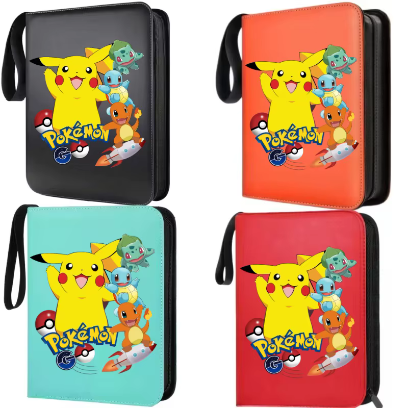 Album de cartes portable Pokémon Pikachu Charizard avec fermeture éclair, pour collection de figurin
