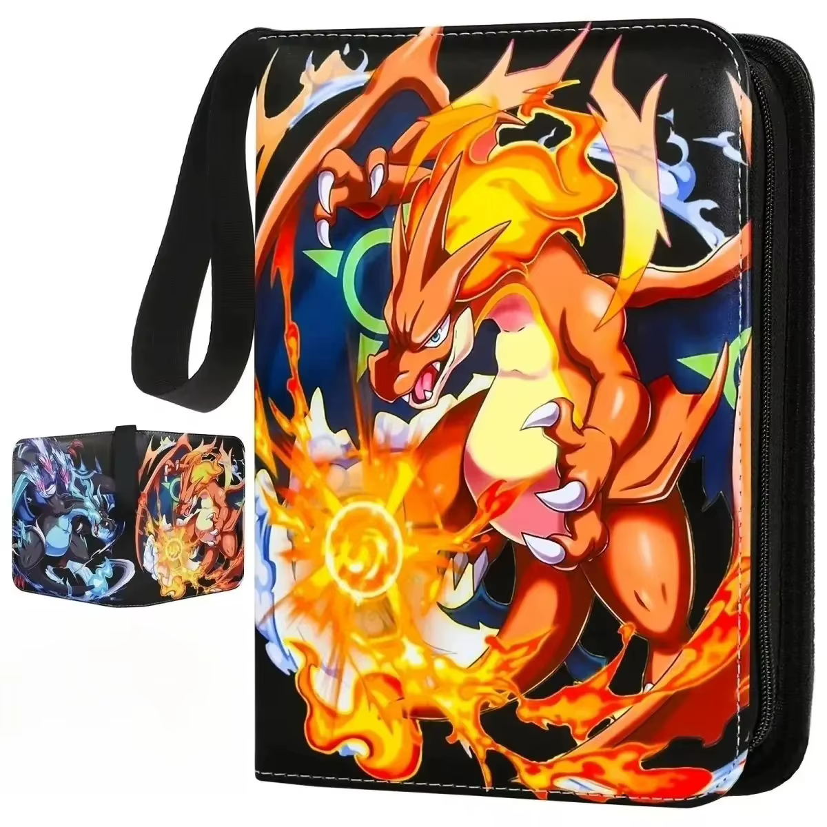 Classeur de cartes Pokémon avec fermeture éclair, album de grande capacité, livre de rangement PTCG,