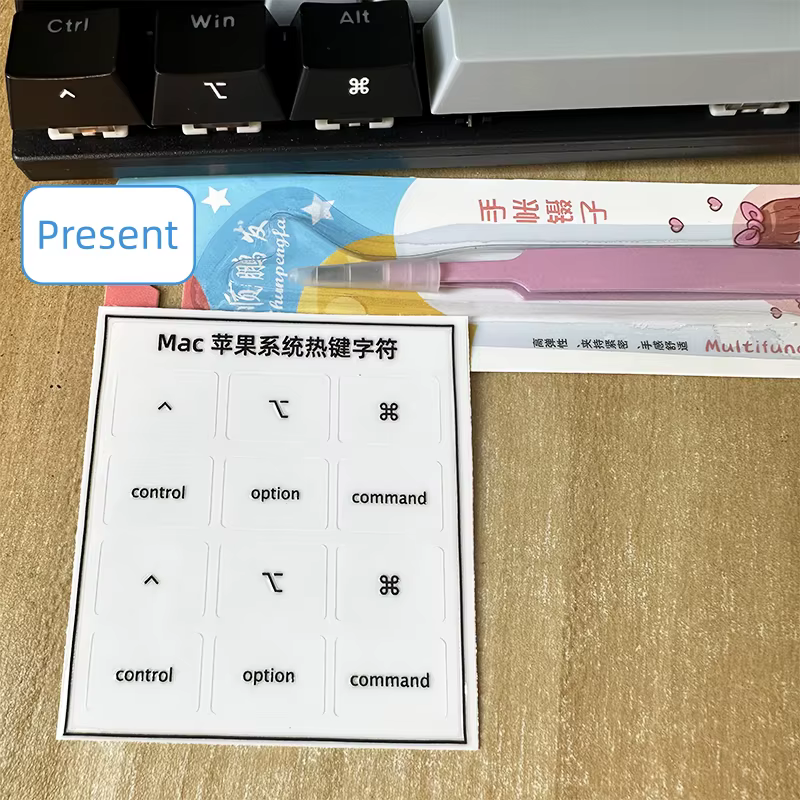 Autocollants de transfert de raccourcis clavier Mac, autocollants de touches multimédias, symboles d