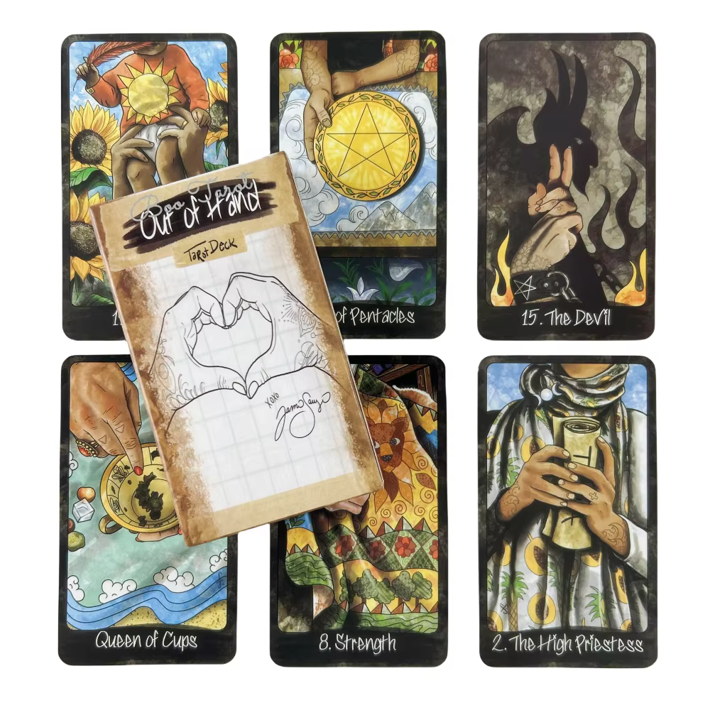 Out Of Hand Tarot Deck, jeu de 78 cartes de tarot, jeu de divination artistique unique, jeu de tarot