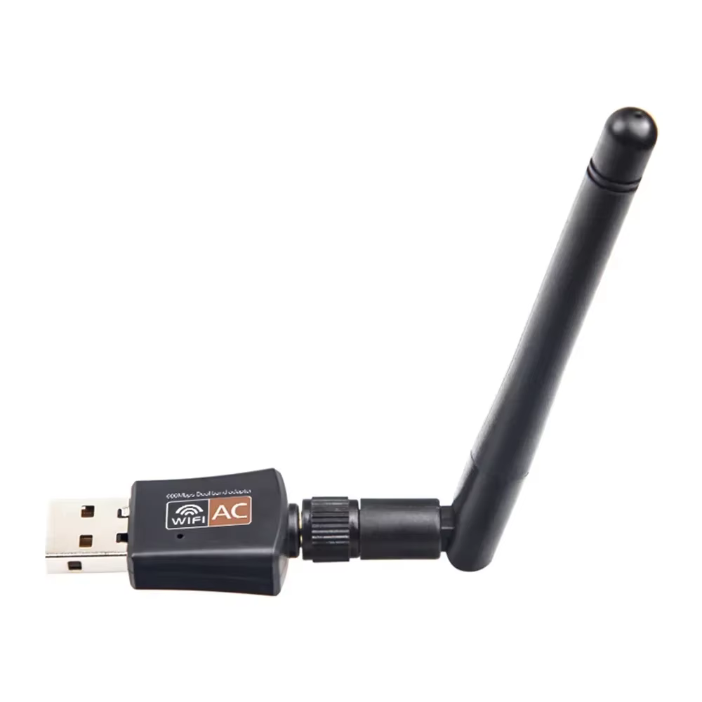 Adaptateur USB Wifi 650Mbps 2.4GHz 5GHz, Bande Touristique avec Antenne PC, Mini Carte Réseau d'Ordi