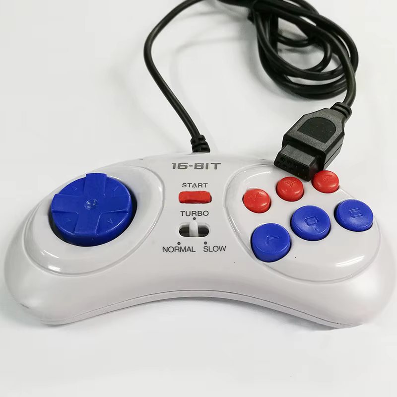 1PC 16Bit 9 broches Mini Console de jeu portable contrôleur de jeu ergonomique avec fonction Turbo p