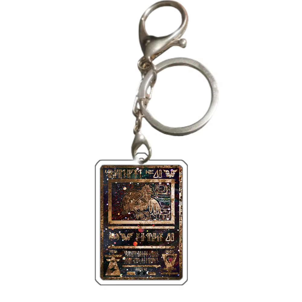 Porte-clés Double face Pokemon Mew Mewtwo Charizard Ditto Blastoise, petites cartes en acrylique, pe