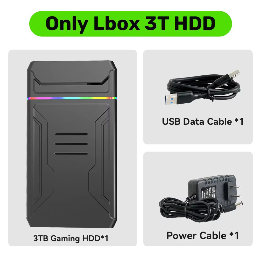 Console de jeu rétro HDD Launchbox OS 3T, pour XBOX/PS4/Switch/PS3/PS2/PS1/WiiU/Wii/DC, avec 10107 j