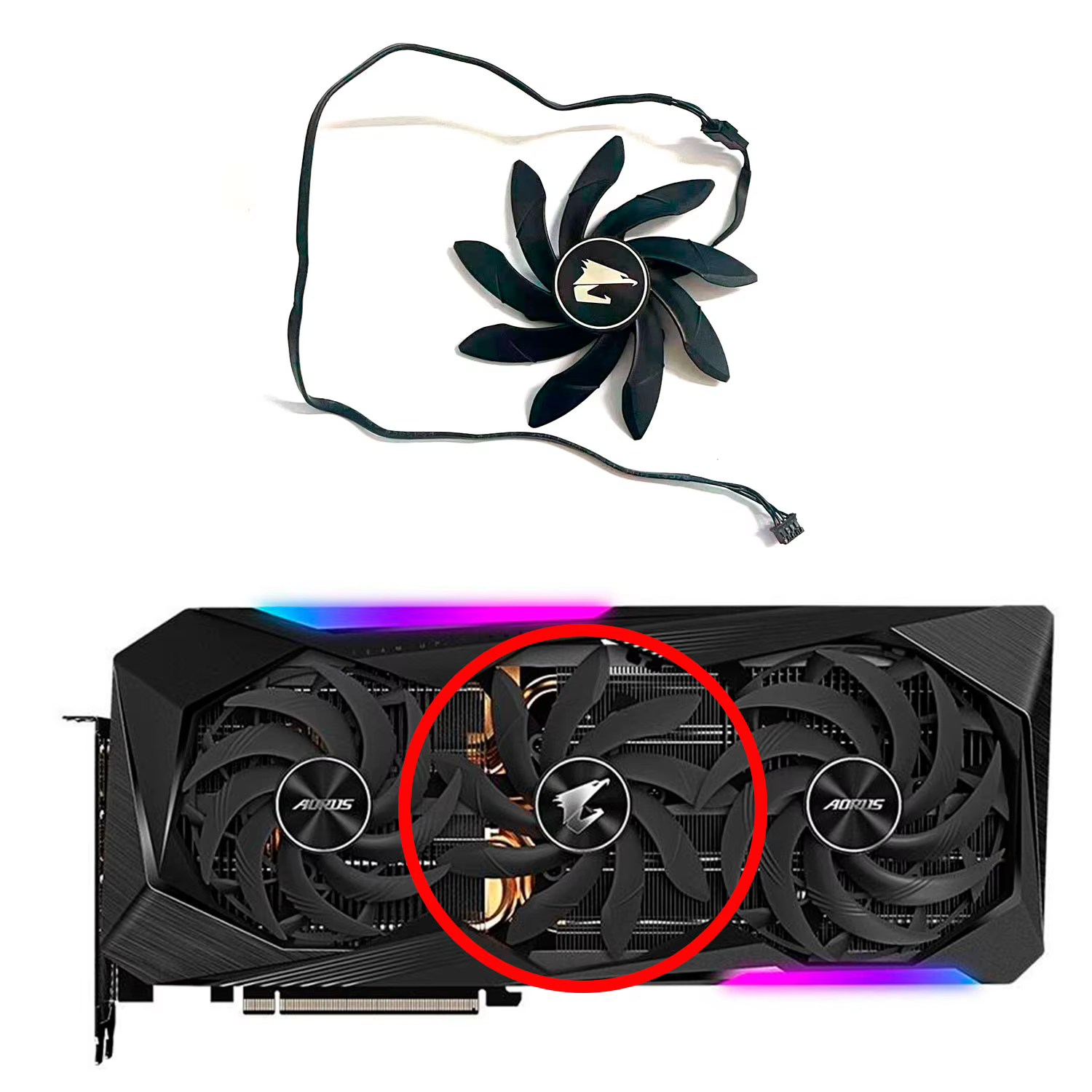 Ventilateur de carte graphique pour Gigabyte AORUS GeForce RTX3080 3080TI 3090, 4 broches, PLD10015B