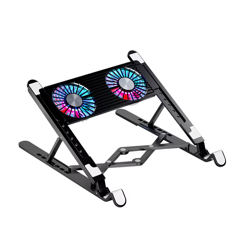Support de refroidissement pour ordinateur portable avec 2/4 ventilateurs, pliable, silencieux, RGB,