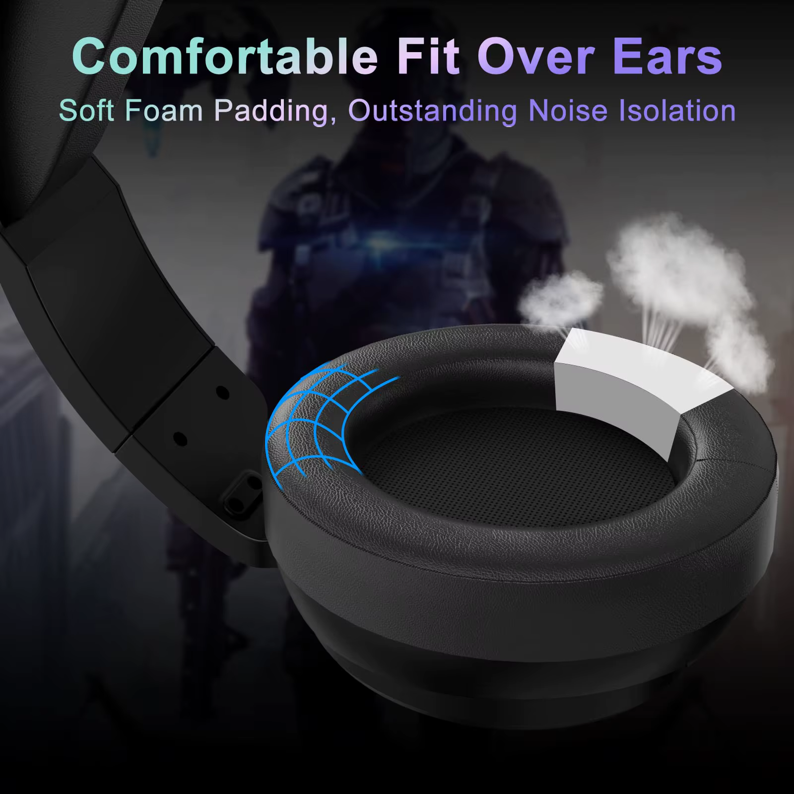 Jeecoo-Casque de jeu USB V20U, écouteurs à son surround, micro antibruit, coussinets d'oreille en mo